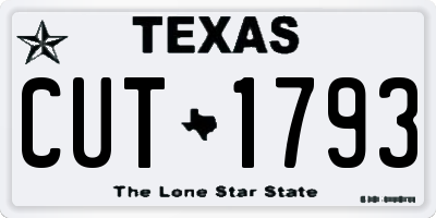 TX license plate CUT1793