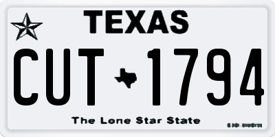 TX license plate CUT1794
