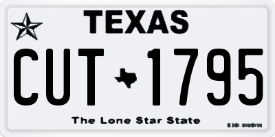 TX license plate CUT1795