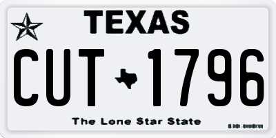 TX license plate CUT1796
