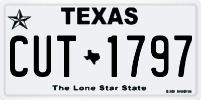 TX license plate CUT1797