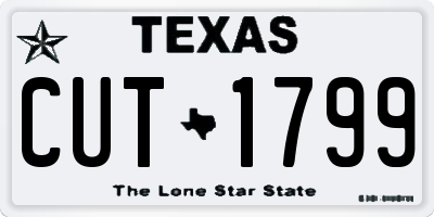 TX license plate CUT1799