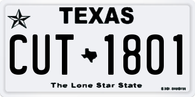 TX license plate CUT1801