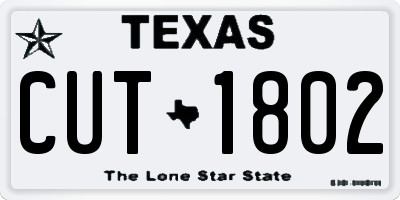 TX license plate CUT1802