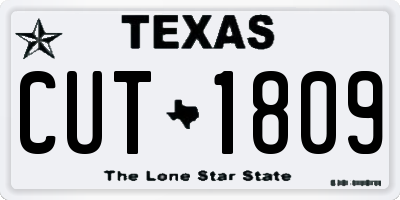 TX license plate CUT1809