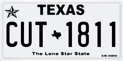 TX license plate CUT1811