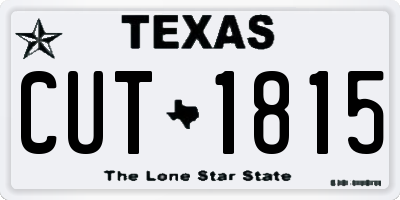 TX license plate CUT1815