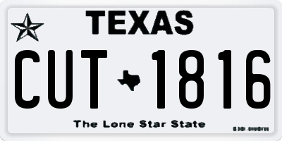 TX license plate CUT1816