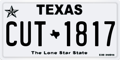 TX license plate CUT1817