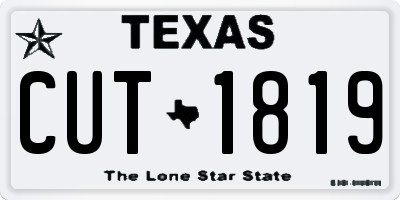 TX license plate CUT1819