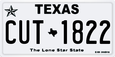 TX license plate CUT1822