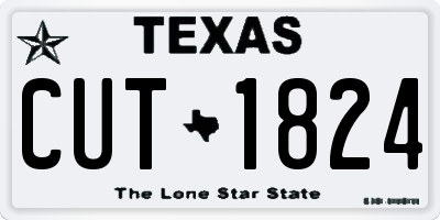 TX license plate CUT1824