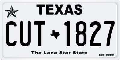 TX license plate CUT1827