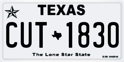 TX license plate CUT1830
