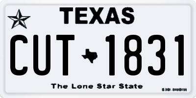 TX license plate CUT1831