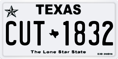 TX license plate CUT1832