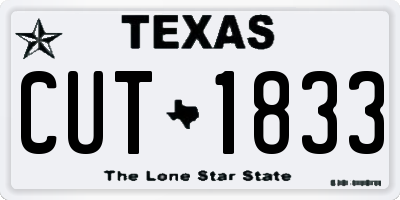 TX license plate CUT1833