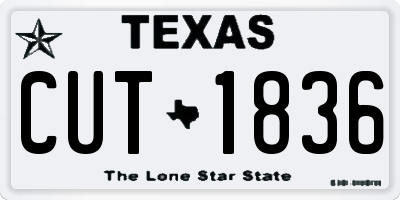 TX license plate CUT1836