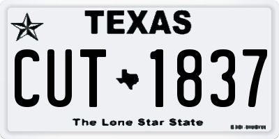 TX license plate CUT1837