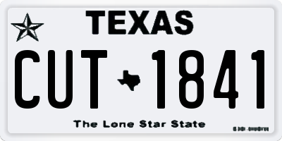 TX license plate CUT1841