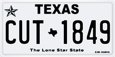 TX license plate CUT1849