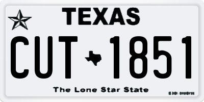 TX license plate CUT1851