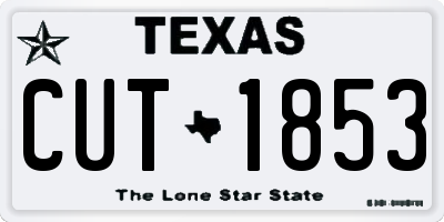 TX license plate CUT1853