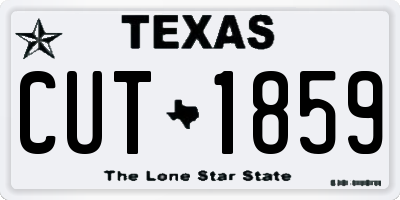 TX license plate CUT1859