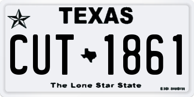 TX license plate CUT1861
