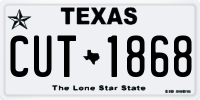 TX license plate CUT1868