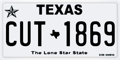 TX license plate CUT1869