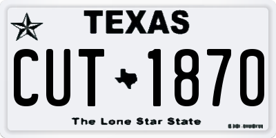 TX license plate CUT1870