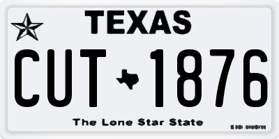TX license plate CUT1876