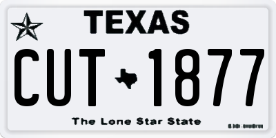 TX license plate CUT1877