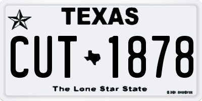 TX license plate CUT1878