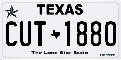 TX license plate CUT1880