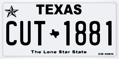 TX license plate CUT1881