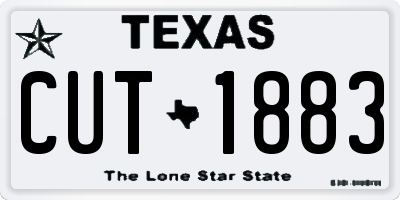 TX license plate CUT1883
