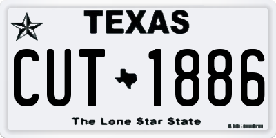 TX license plate CUT1886