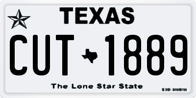 TX license plate CUT1889