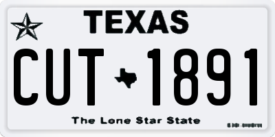 TX license plate CUT1891