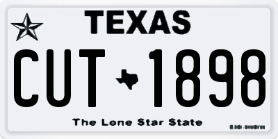 TX license plate CUT1898