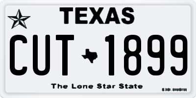 TX license plate CUT1899