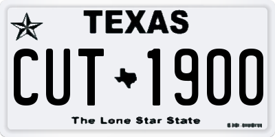 TX license plate CUT1900