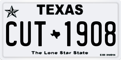 TX license plate CUT1908
