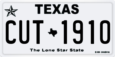 TX license plate CUT1910