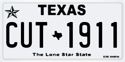 TX license plate CUT1911