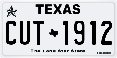 TX license plate CUT1912