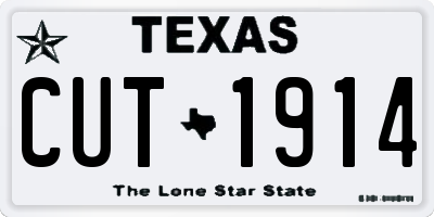 TX license plate CUT1914