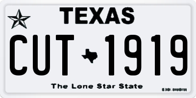 TX license plate CUT1919